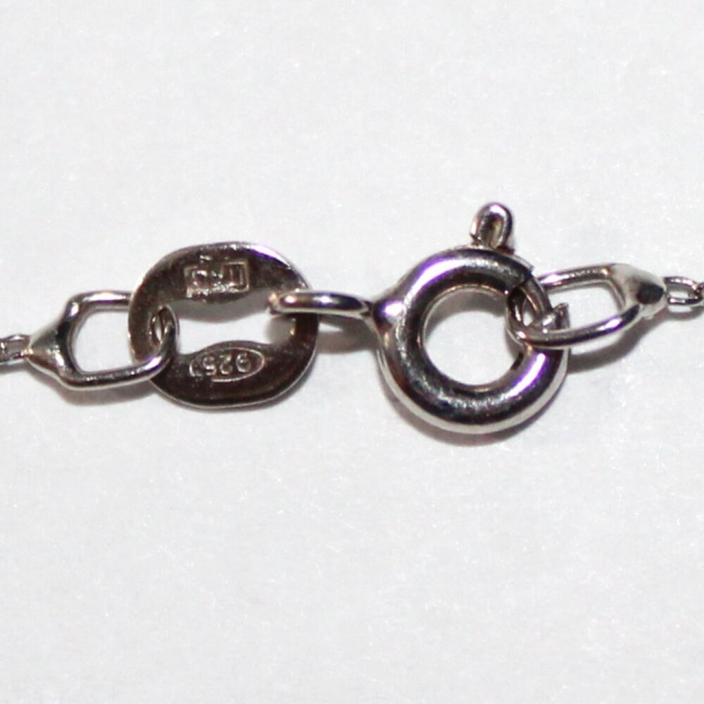 Sterling Silver Dark Reddish Pink Cubic Zirconia Minimalist Necklace - Picture 5 of 6
